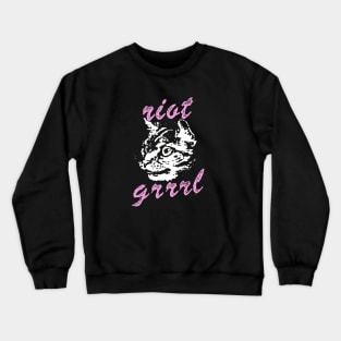 Riot Grrrl t shirt cat Crewneck Sweatshirt